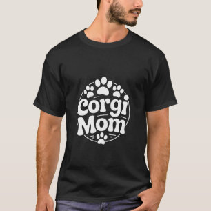 Corgi Mum Cute Paw Print Dog Lover Design T-Shirt