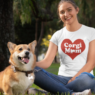 Corgi Mum Cute Red Heart T-Shirt