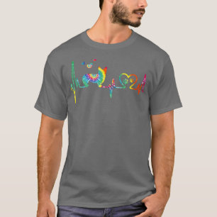 Corgi Mum Dad Heartbeat Tie Dye Dog  T-Shirt