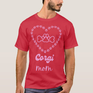 Corgi Mum Fur Mama Pink Womens Dog Mum-566 T-Shirt