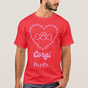 Corgi Mum Fur Mama Pink Womens Dog Mum T-Shirt