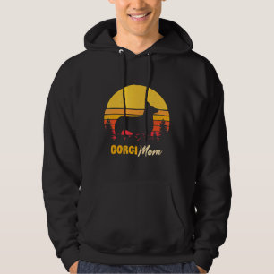 Corgi Mum Mama Vintage Retro Dog Women Hoodie