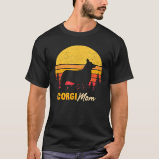 Corgi Mum Mama Vintage Retro Dog Women T-Shirt