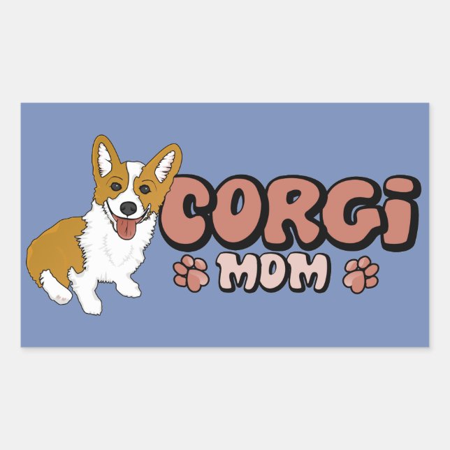 Corgi Mum Rectangular Sticker (Front)