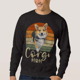 Corgi Mum Retro Sunset Corgi Gifts Dog Mama Sweatshirt