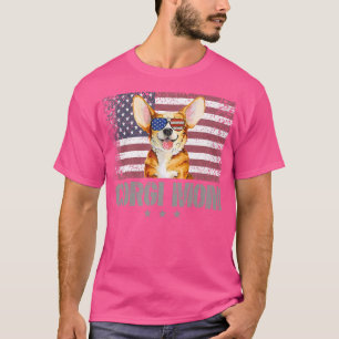 Corgi Mum Retrousa 4th Of July Sunglass American F T-Shirt