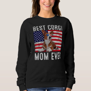 Corgi Mum Usa American Flag Corgi Dog  Owner Sweatshirt