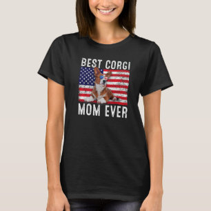 Corgi Mum Usa American Flag Corgi Dog Owner T-Shirt