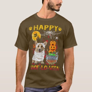Corgi Mummy Happy Woofloween Halloween Pumpkin T-Shirt