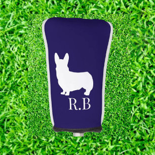 Corgi Navy Golf Head Cover