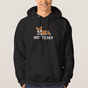 Corgi Not Today Funny Dog Owner Pet Lover Gift Hoodie