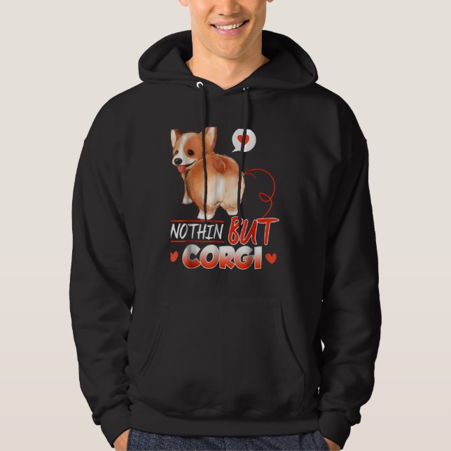 Corgi Nothing  Long Sleeve Hoodie (Front)