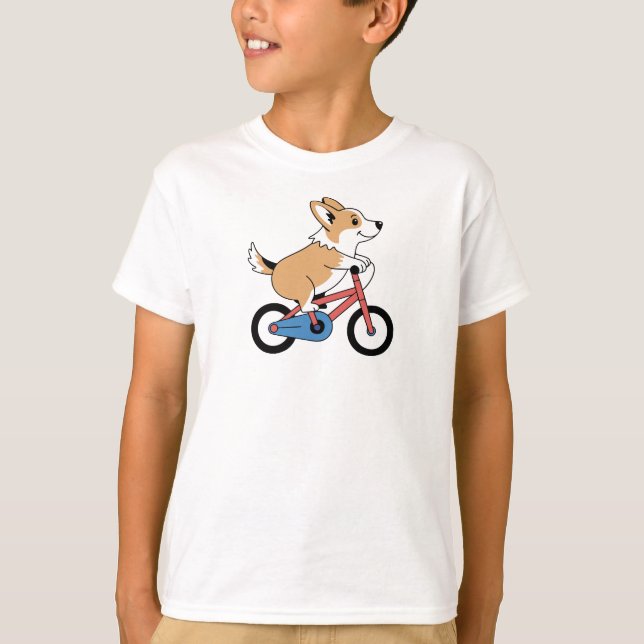 Corgi on a Bicycle T-Shirt (Front)