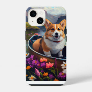 Corgi on a Paddle: A Scenic Adventure iPhone 14 Case