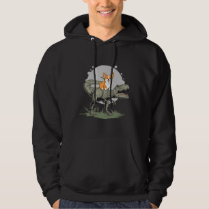 Corgi On Dinosaur Hoodie