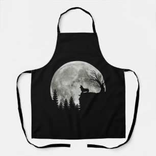Corgi On Mountain Blood Moon Halloween Gifts Apron