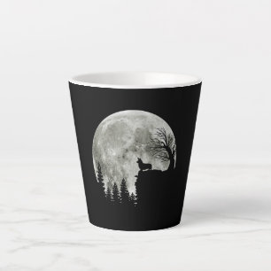 Corgi On Mountain Blood Moon Halloween Gifts Latte Mug