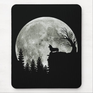 Corgi On Mountain Blood Moon Halloween Gifts Mouse Mat