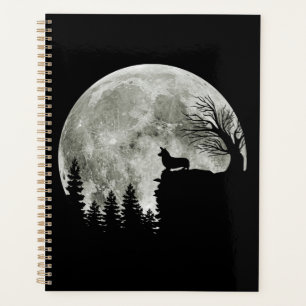 Corgi On Mountain Blood Moon Halloween Gifts Planner