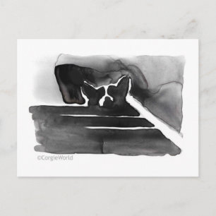 Corgi on the Stairs Postcard