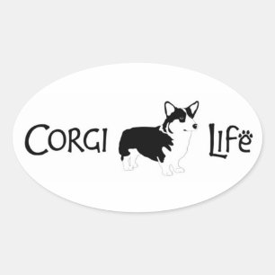 Corgi Oval Sticker