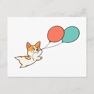 Corgi Party Invitation Postcard