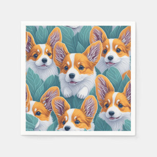 Corgi pattern napkin