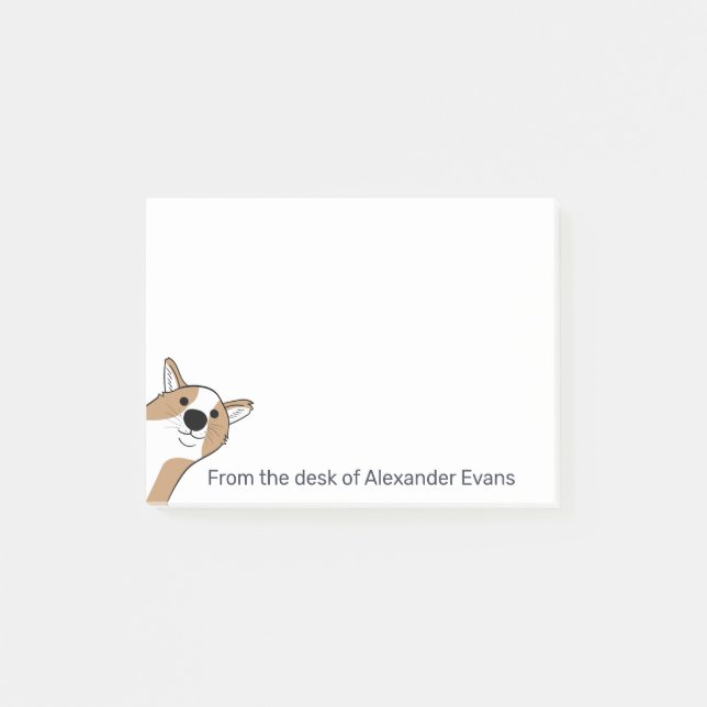 Corgi Peeking Personalise Notes (Front)