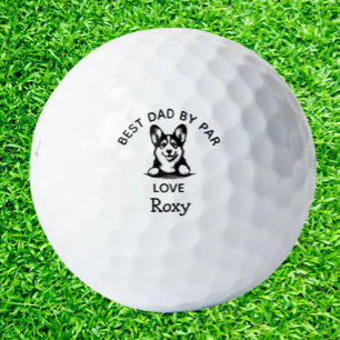 Corgi Peeking Puppy Customise Golf Head Cover Golf Balls