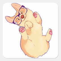 Corgi peets sticker