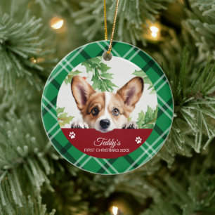 Corgi Personalised First Christmas Ceramic Tree Decoration