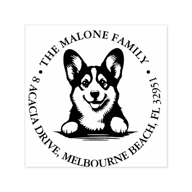 Corgi Personalised Theme  Self-inking Stamp (Design)