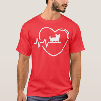 Corgi Pet Lover Adorable s Dog Heartbeat Line T-Shirt