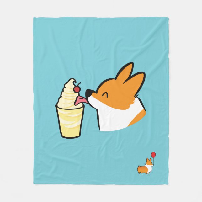 Corgi Pineapple Dole Whip Blanket (Secret) (Front)