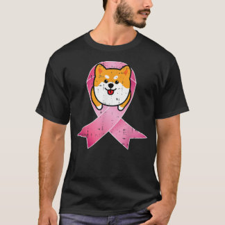 Corgi Pink Ribbon Warrior Cute Breast Cancer Aware T-Shirt