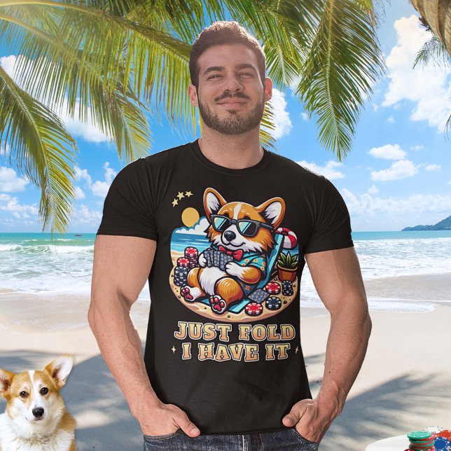 Corgi Playing Cards Summer Vacation Funny Poker T-Shirt (Creator Uploaded)