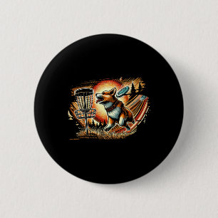Corgi Playing Disc Golf Sports Frolfer Athlete Gam 6 Cm Round Badge
