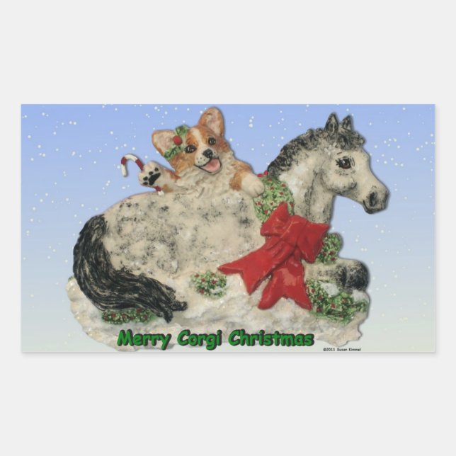 Corgi & Pony Merry Corgi Christmas Stickers (Front)