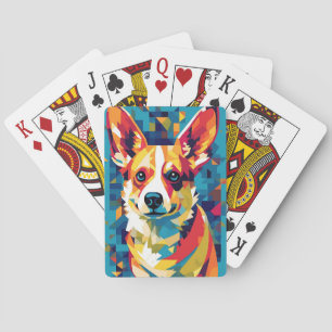Corgi Pop Art Curious & Abstract Design Playing Cards