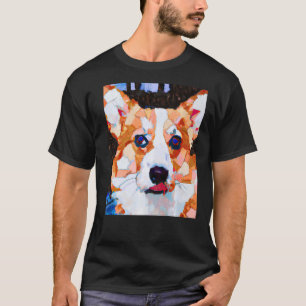 Corgi Portrait Cubism T-Shirt