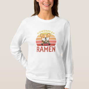 Corgi Powered By Ramen Cute Kawaii Noodle Dogs T-Shirt