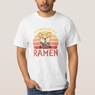 Corgi Powered By Ramen Cute Kawaii Noodle Dogs T-Shirt
