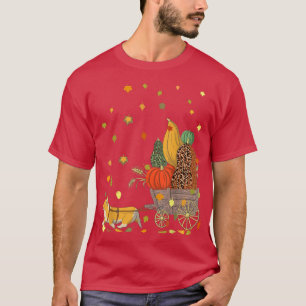 Corgi Pumpkin Leopard Dog Lover Fall Leaves Thanks T-Shirt