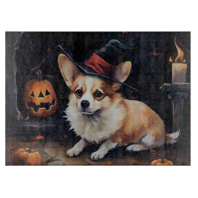 Corgi Pumpkins Halloween Scary Cutting Board (Front)