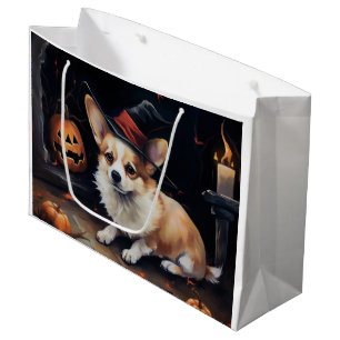 Corgi Pumpkins Halloween Scary Large Gift Bag