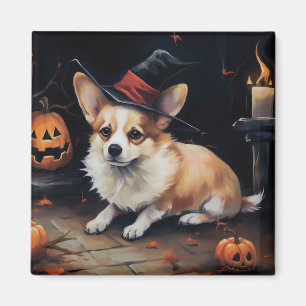 Corgi Pumpkins Halloween Scary Magnet