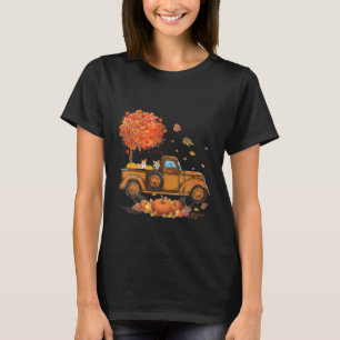 Corgi Pumpkins Truck Autumn Leaf Fall Thanksgiving T-Shirt
