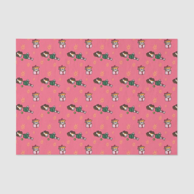 Corgi Puppies Christmas Tissue Paper | Gift Wrap (Front)