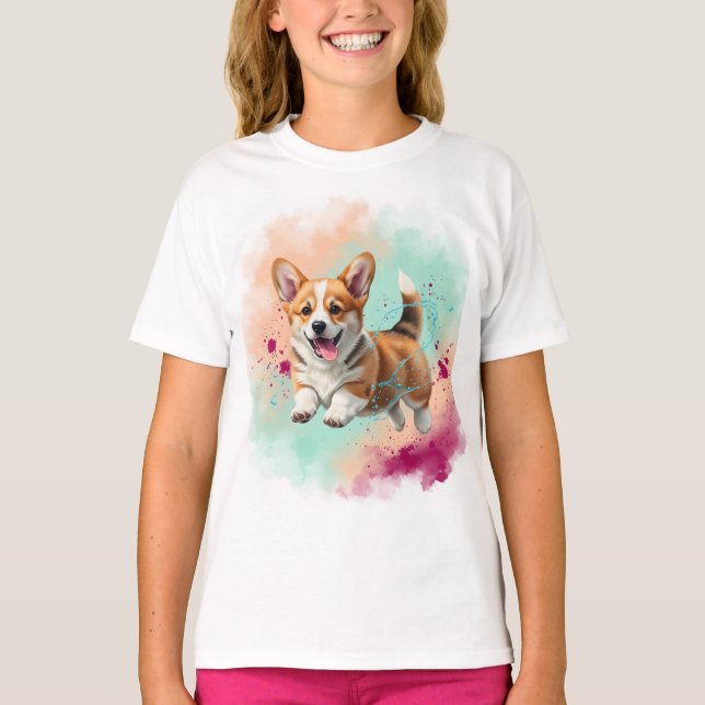  Corgi Puppy by Natasha Us   T-Shirt (Front)