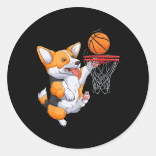 Corgi Puppy Corgi Sketll For Pet Lovers Women Men  Classic Round Sticker